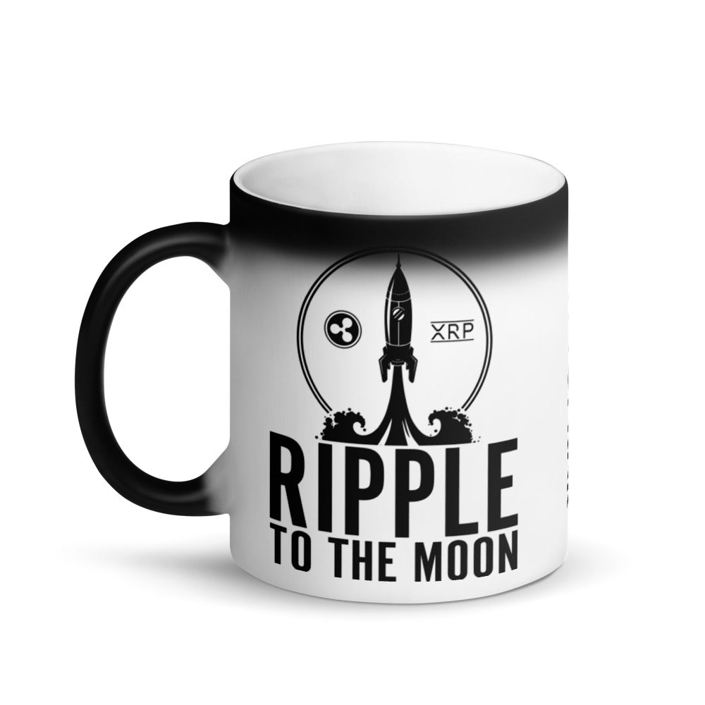 Original RIPPLE MOON Matte Black Magic Mug - CRYPTOPRNR®