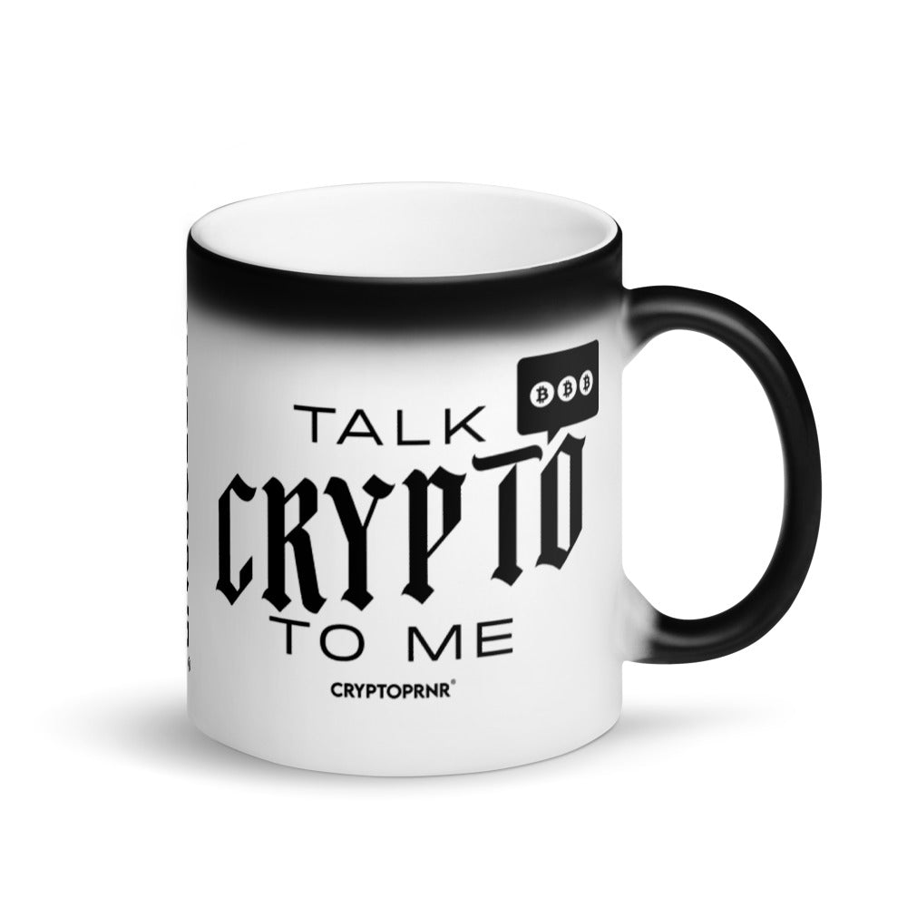 Original Crypto Talk Matte Black Magic Mug - CRYPTOPRNR®