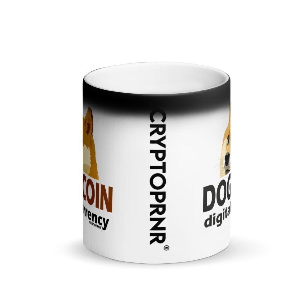 Original DOGECOIN 1 Matte Black Magic Mug - CRYPTOPRNR®