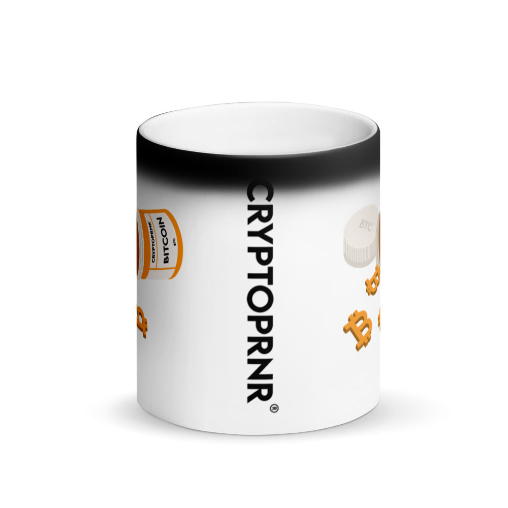 Original BITCOIN Medicine Matte Black Magic Mug - CRYPTOPRNR®