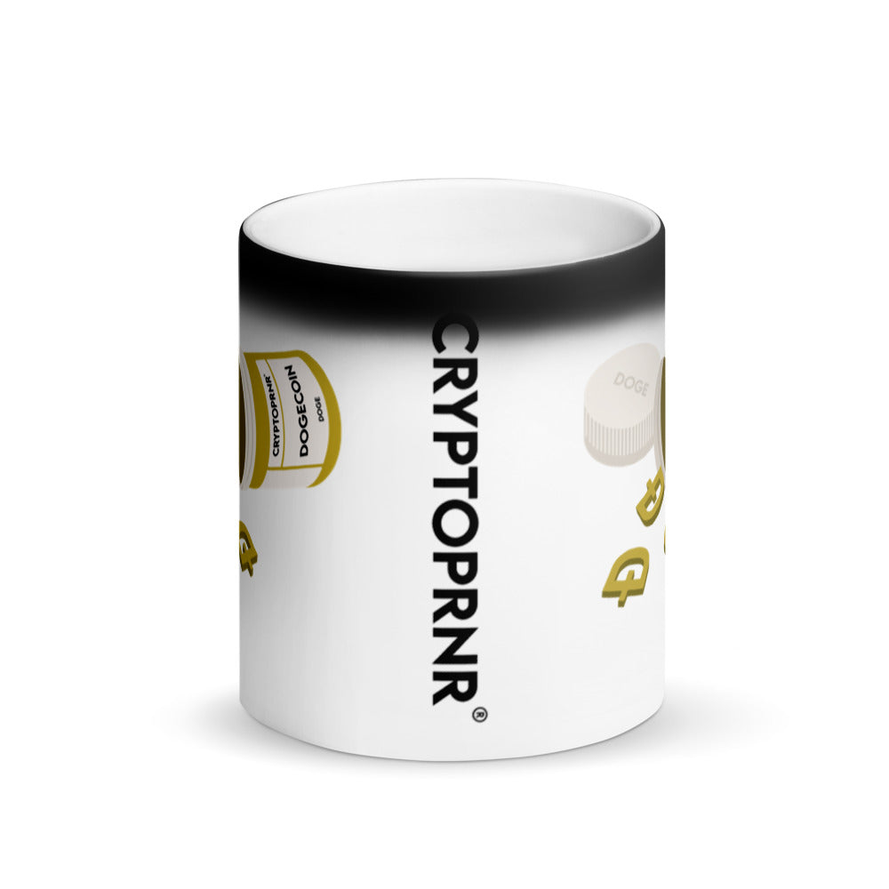 Original DOGECOIN Medicine Matte Black Magic Mug - CRYPTOPRNR®